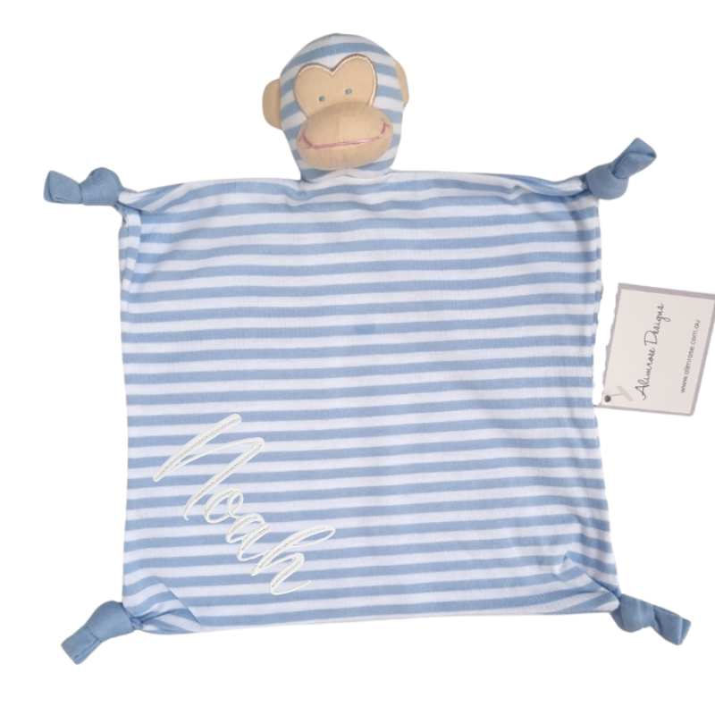 Cheeky Little Monkey Personalised Baby Boy Comforter