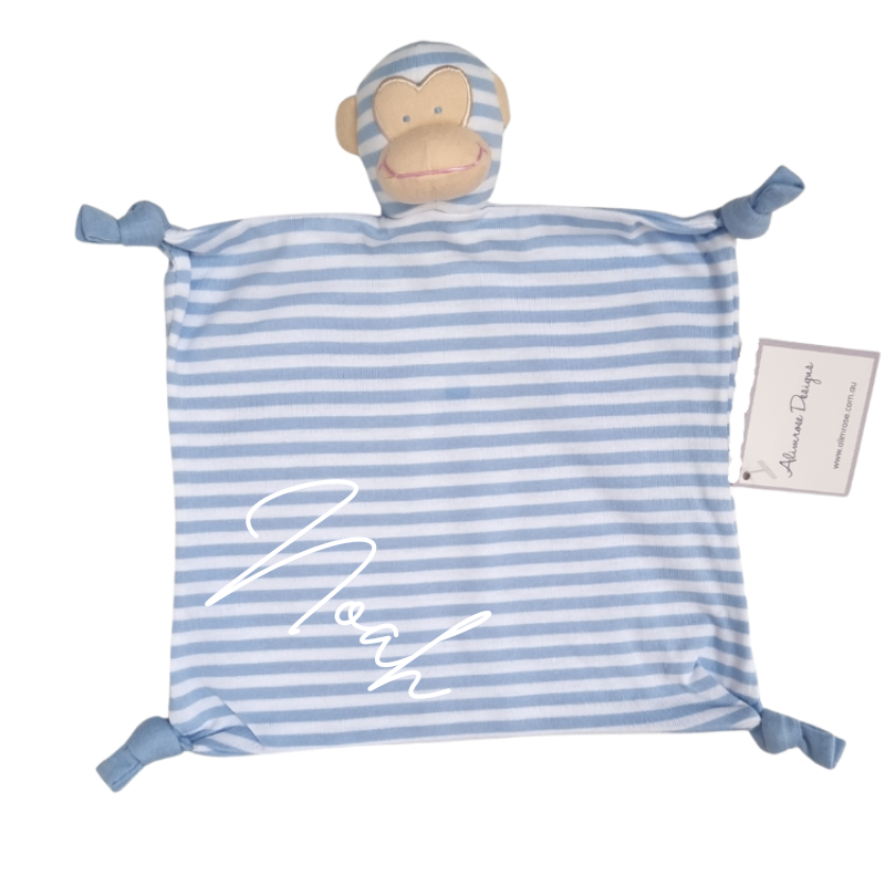 Cheeky Little Monkey Personalised Baby Boy Comforter