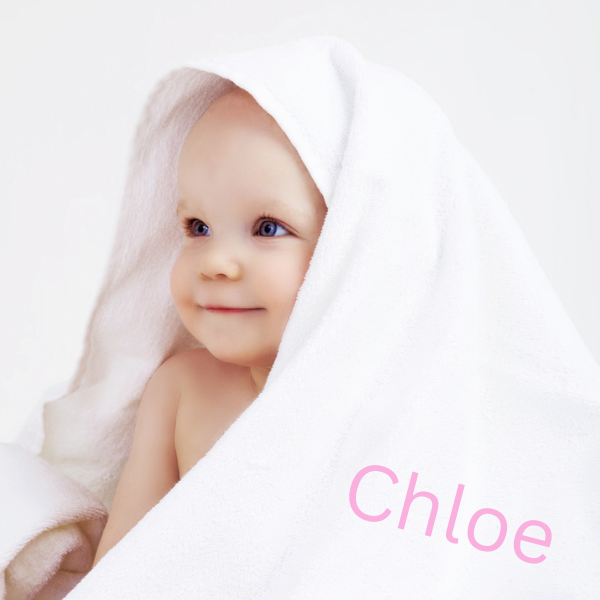 Personalised Baby Girl Bath Towel Set