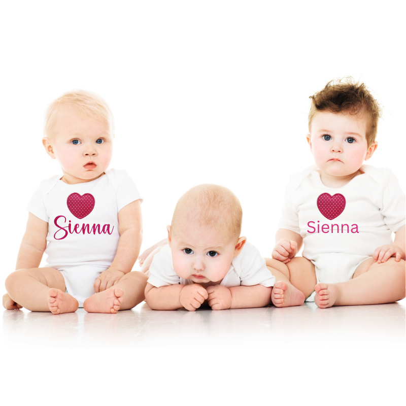 Personalised Onsie Baby Girl Big Heart