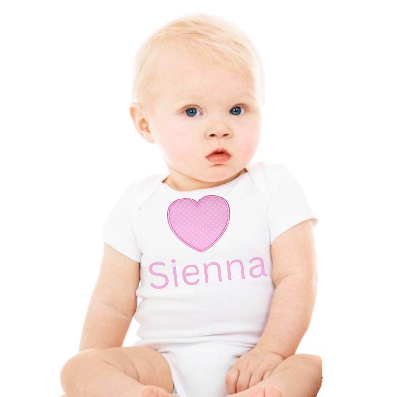 Personalised Onsie Baby Girl Big Heart