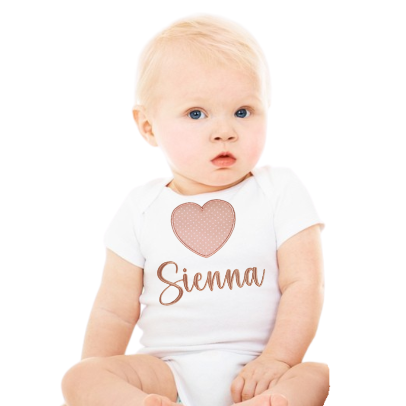 Personalised Onsie Baby Girl Big Heart
