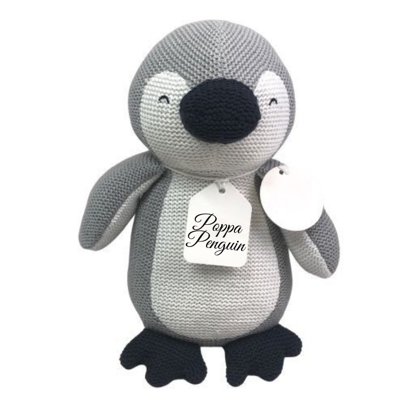 Baby Rattle Pretty Penguin Rattles Grey Poppa 