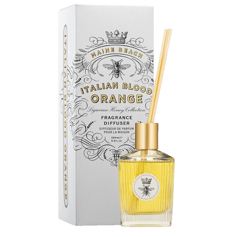 Fragrance diffuser with packaging labeled 'Italian Blood Orange' on a white background