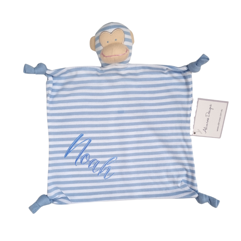 Cheeky Little Monkey Personalised Baby Boy Comforter