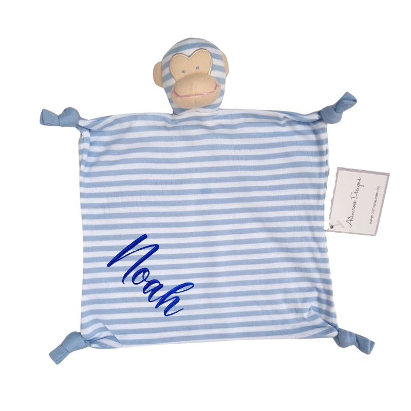 Cheeky Little Monkey Personalised Baby Boy Comforter