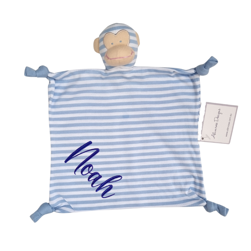 Cheeky Little Monkey Personalised Baby Boy Comforter