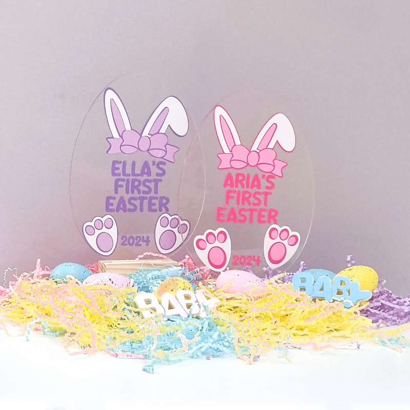 Baby's First Easter Personalised Acrylic Egg Plaque Hamper 
