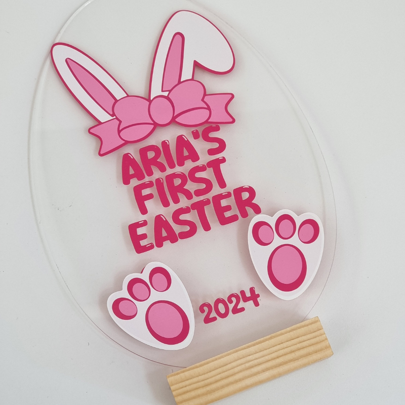 Baby's First Easter Personalised Acrylic Egg Plaque
