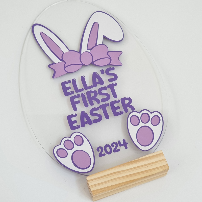 Baby's First Easter Personalised Acrylic Egg Plaque