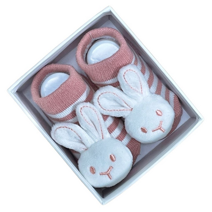 Bunny Baby Rattle Socks