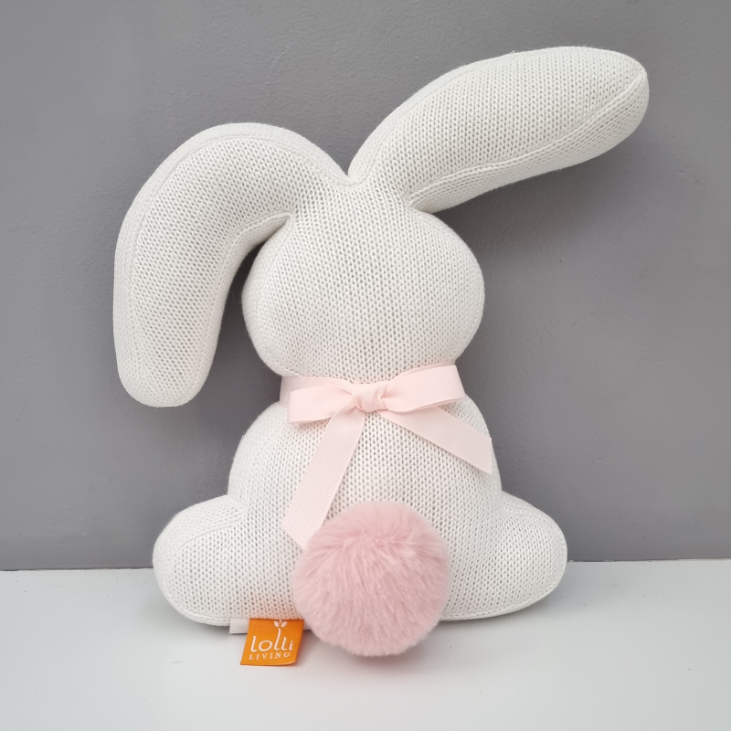 Knitted Bunny Soft Toy Cushion