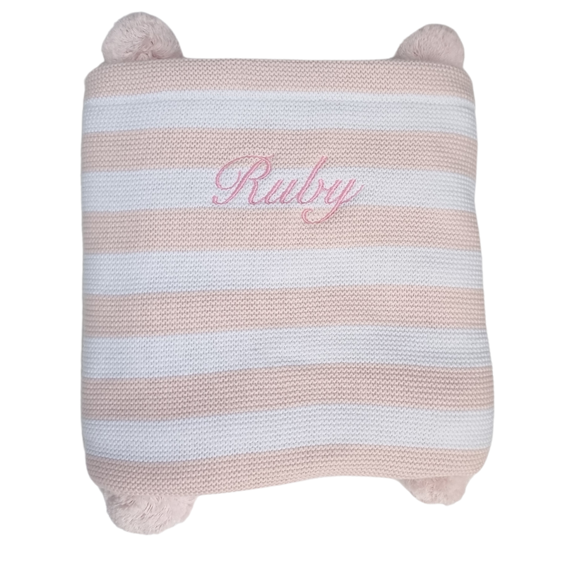 Pre Embroidered Knitted Baby Blankets