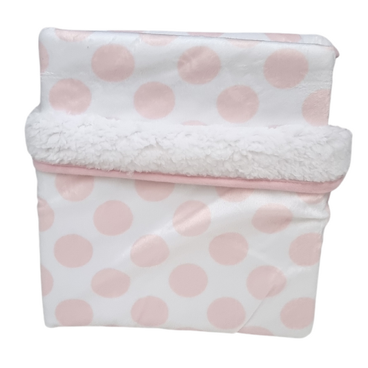 Pink Spot Velour Sherpa Blanket