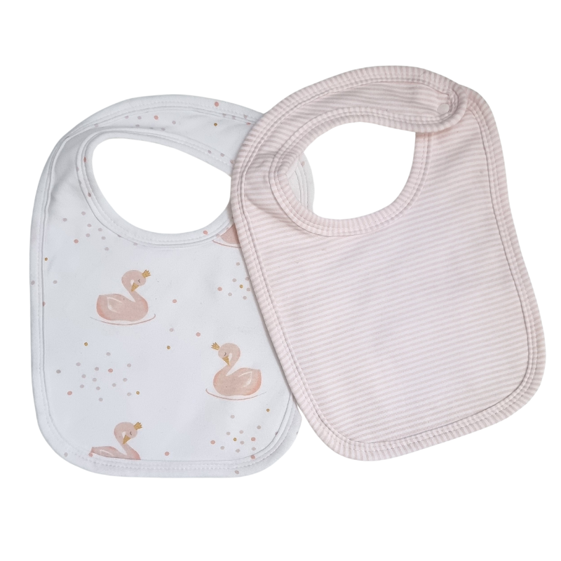 Swan Baby Bib Set