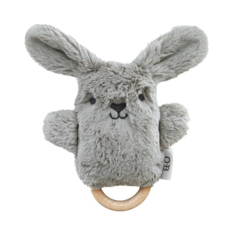 Ob Design Plush Baby Teether Grey Bunny