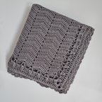 Hand Crochet Baby Blanket Neutal Grey