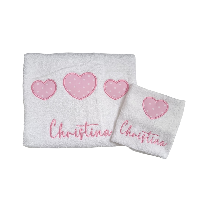 Little Girls Have Big Hearts Personalised Towel Set