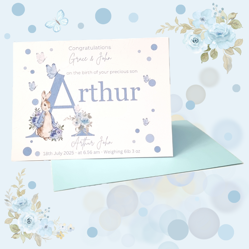 Personalised Baby Cards ABC