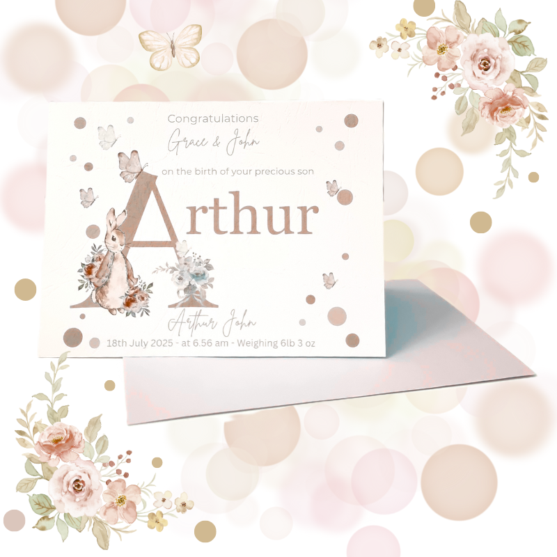 Personalised Baby Cards ABC