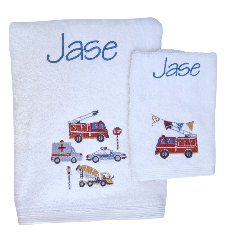 First Responders Personalised Baby Bath Towel Set