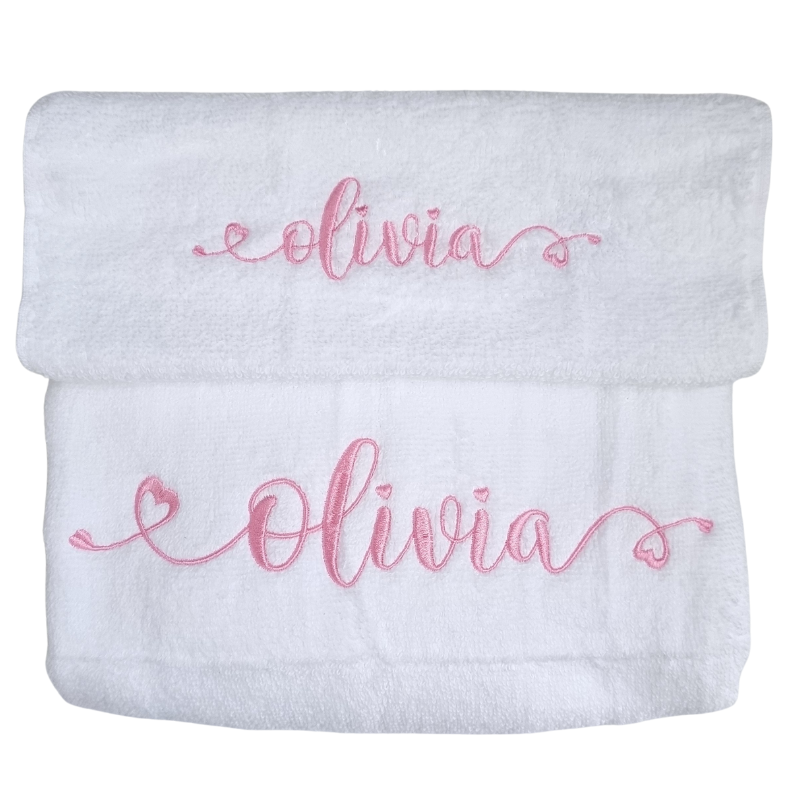 Personalised Baby Girl Bath Towel Set