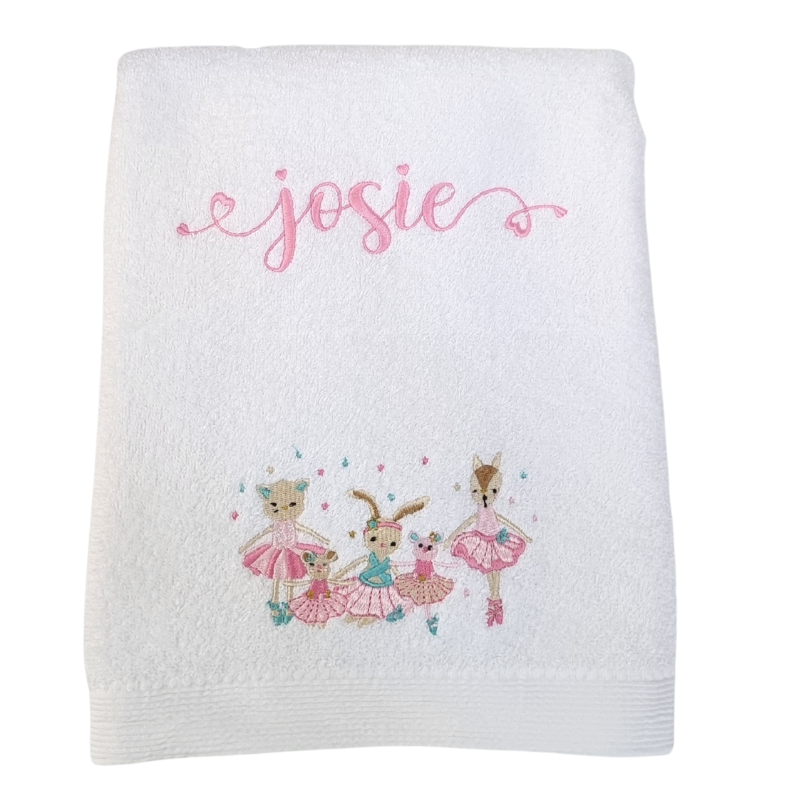 Baby Girl Gift Box Personalised Ballerina Bath Towel
