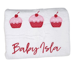 Sweet Lil Cupcake Girl's Personalised Bath Towel Set