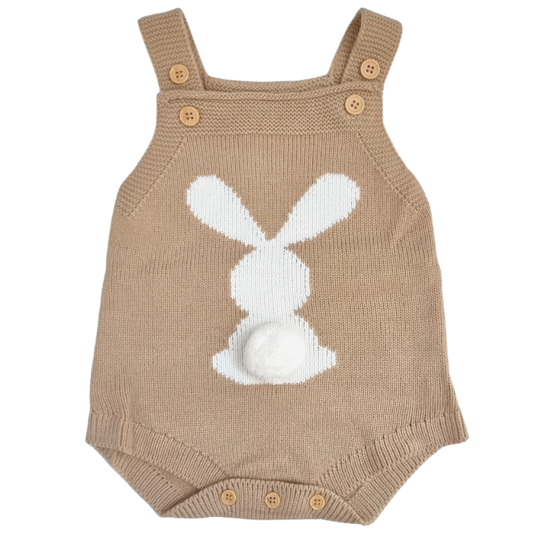 Benny Bunny Knitted Baby Romper Neutral Baby Clothing 0-3 months 