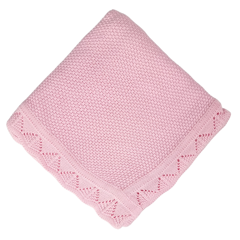 Knitted Baby Blanket Lace Edge