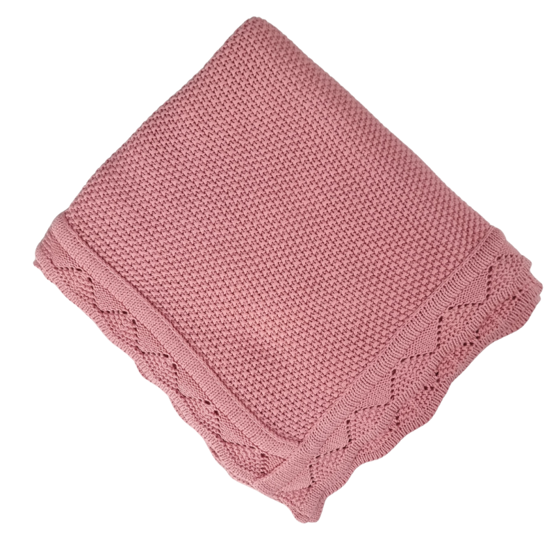 Knitted Baby Blanket Lace Edge