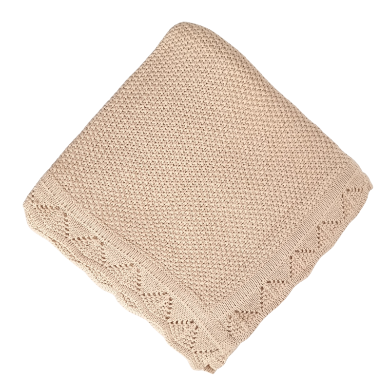 Knitted Baby Blanket Lace Edge