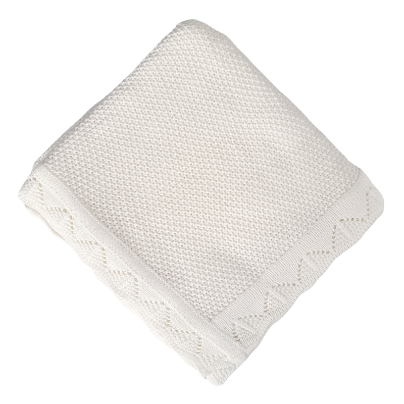 Knitted Baby Blanket Lace Edge