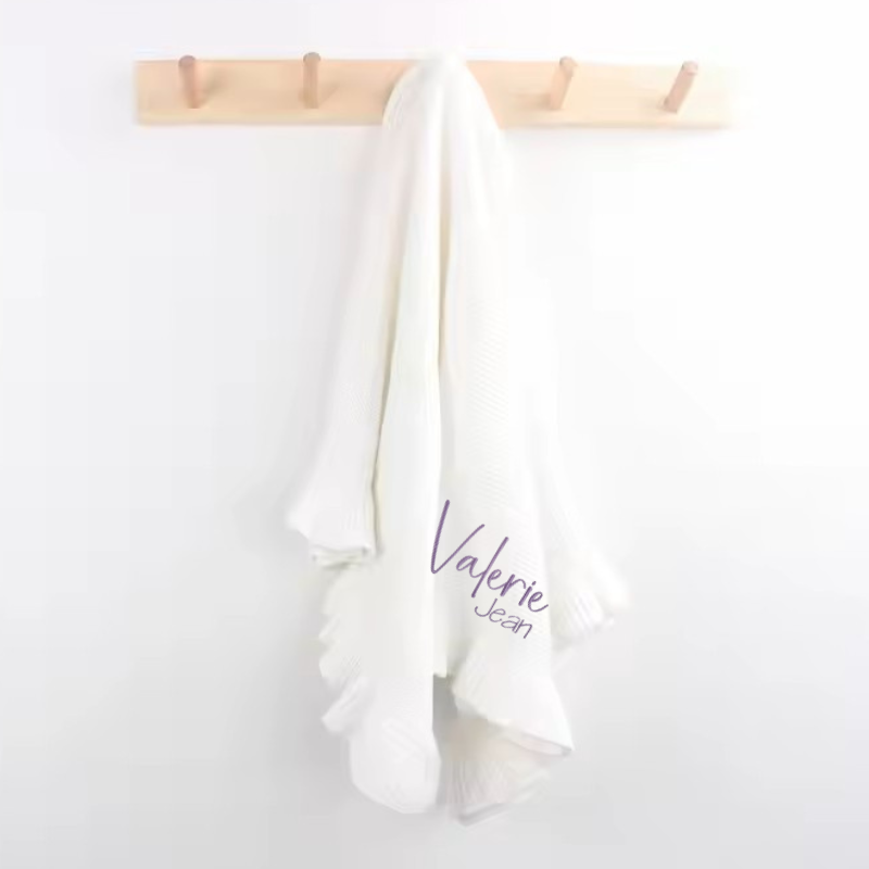 Knitted Baby Blankets Ruffled Edge