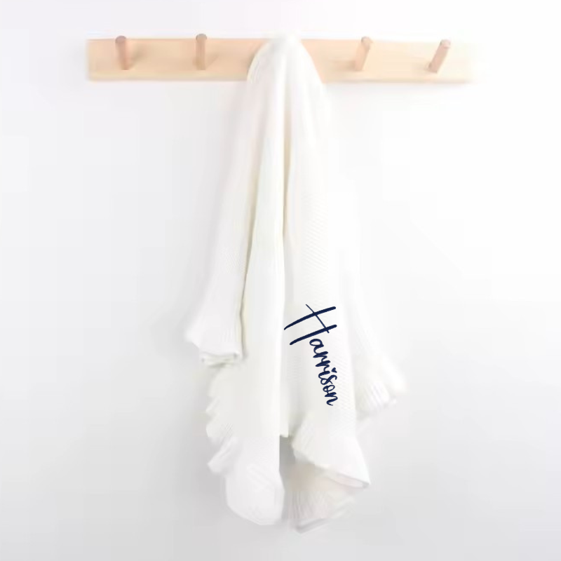 Knitted Baby Blankets Ruffled Edge