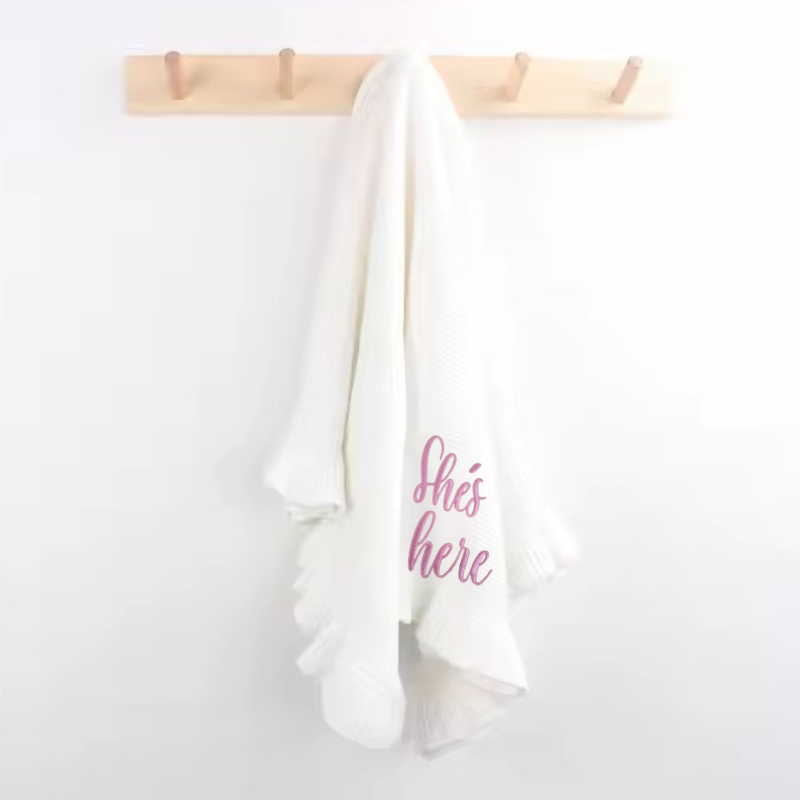 Knitted Baby Blankets Ruffled Edge