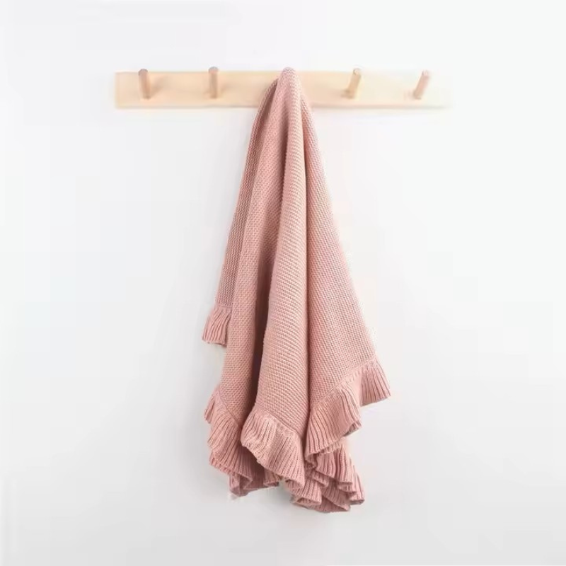 Knitted Baby Blankets Ruffled Edge