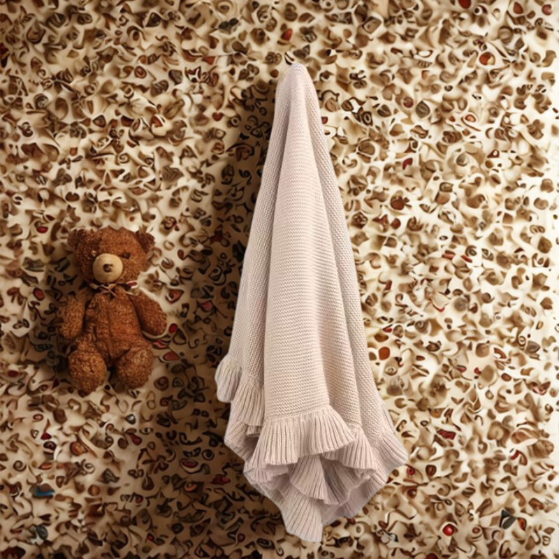 Knitted Baby Blankets Ruffled Edge