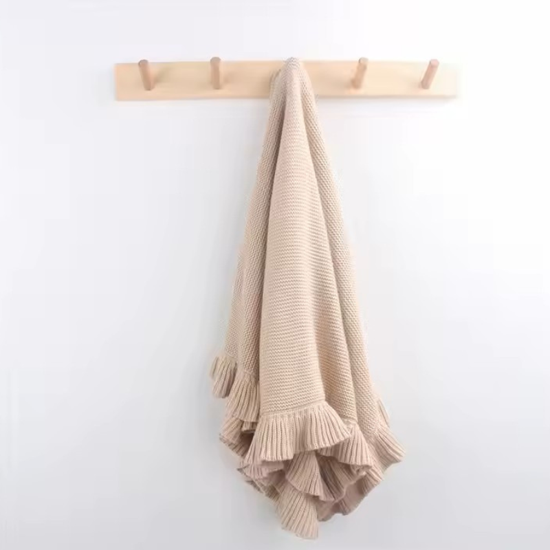 Knitted Baby Blankets Ruffled Edge