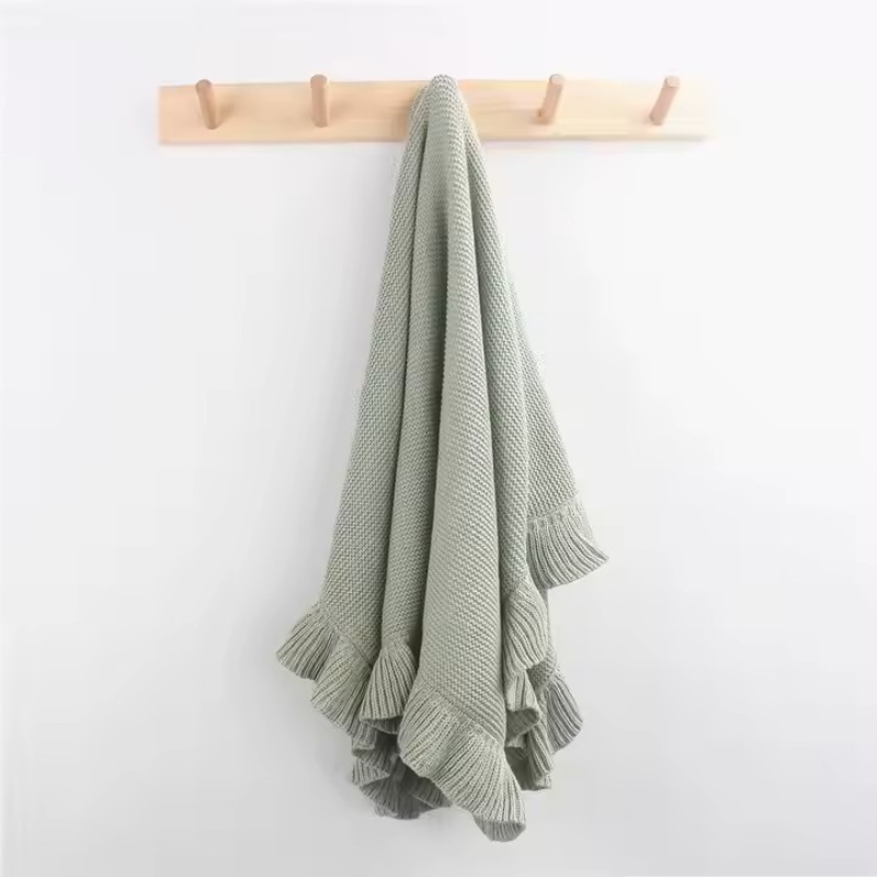Knitted Baby Blankets Ruffled Edge