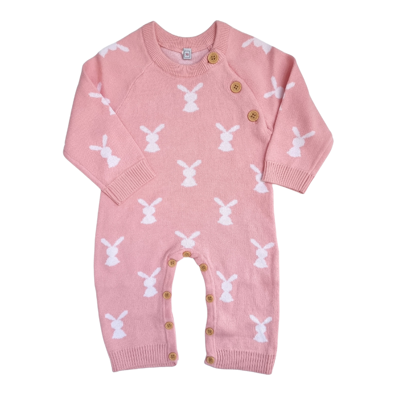 Pretty Bunny Baby Girl Knitted Romper Baby Clothing 0-3 months 
