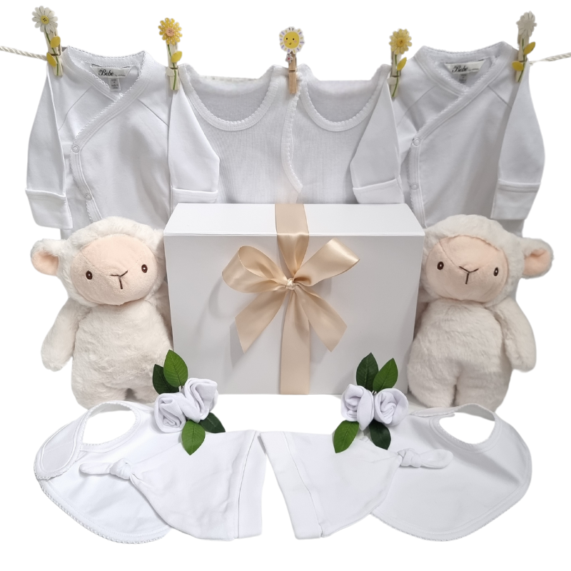 Twins Little Lamb Organic Neutral Baby Gift Hamper