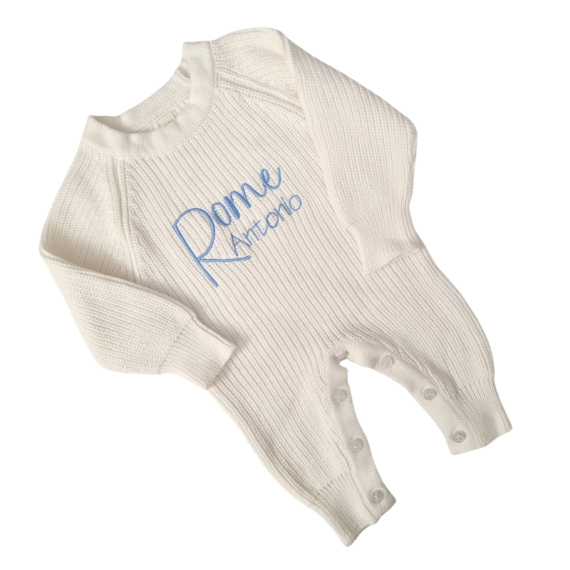 Personalised Knitted Baby Romper