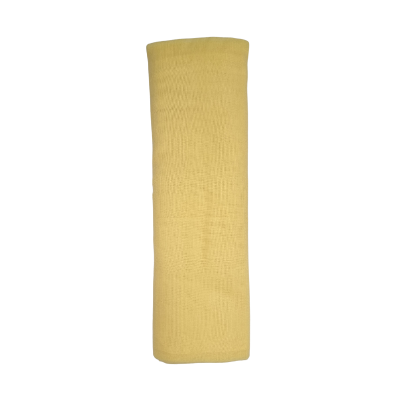 folded yellow cotton muslin cloth baby wrap