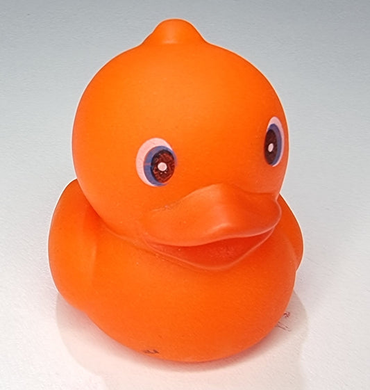 Orange chubby style bath ducky