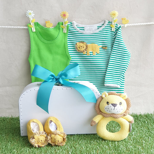 Safari Baby Hamper Leo Lion Baby Hamper Hamper Long Sleeve 0-3 