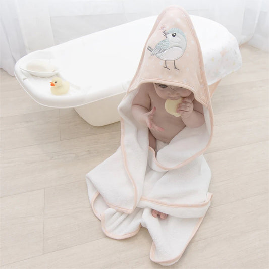 Ava Birds Girls Hooded Baby Bath Towel