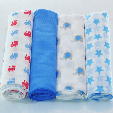 assorted cotton muslin baby swaddles for boys