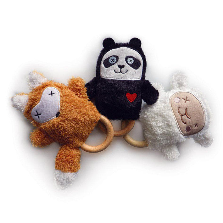 soft baby rattles fox panda and sheep design