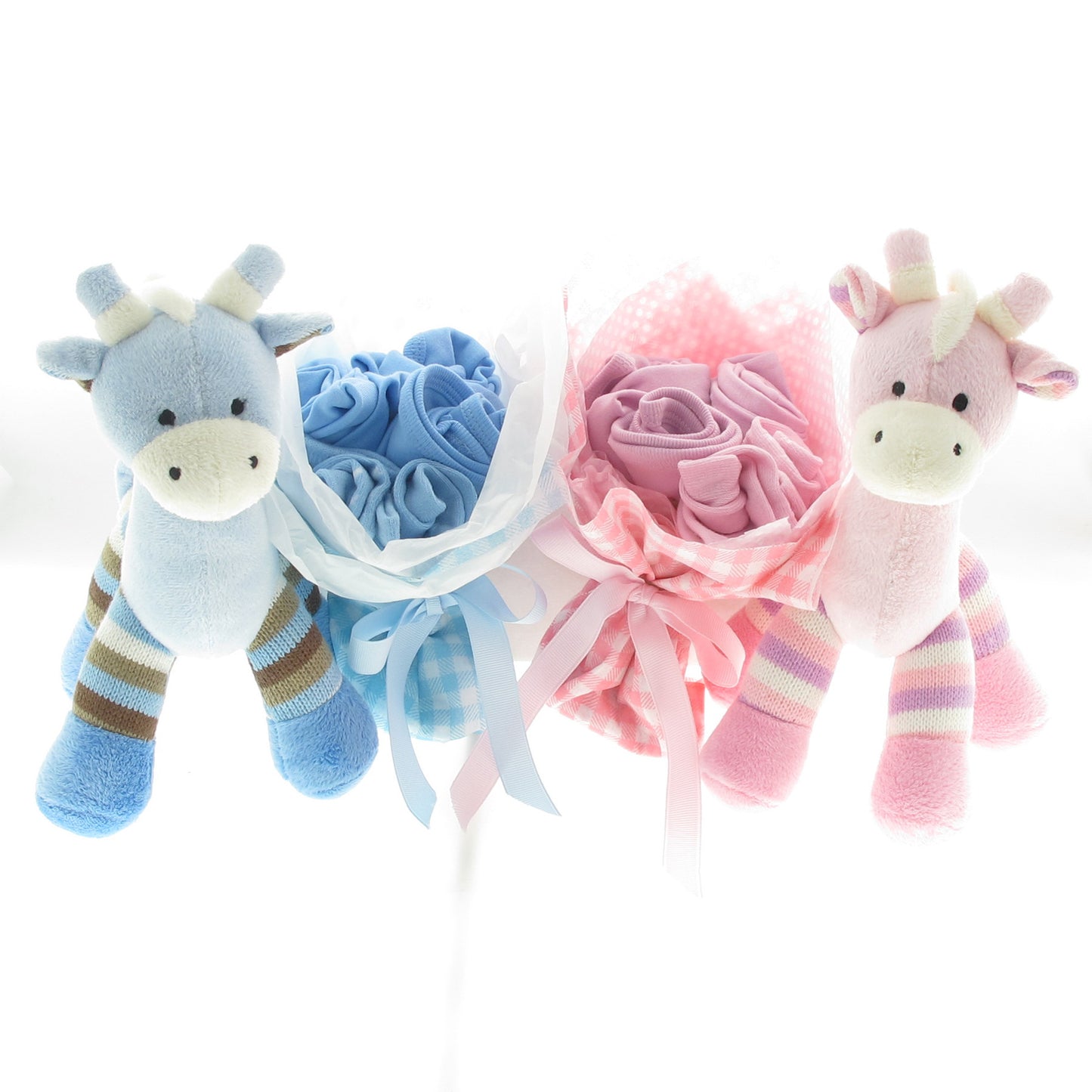 twins baby gift box giraffe baby rattles and baby clothing bouquets